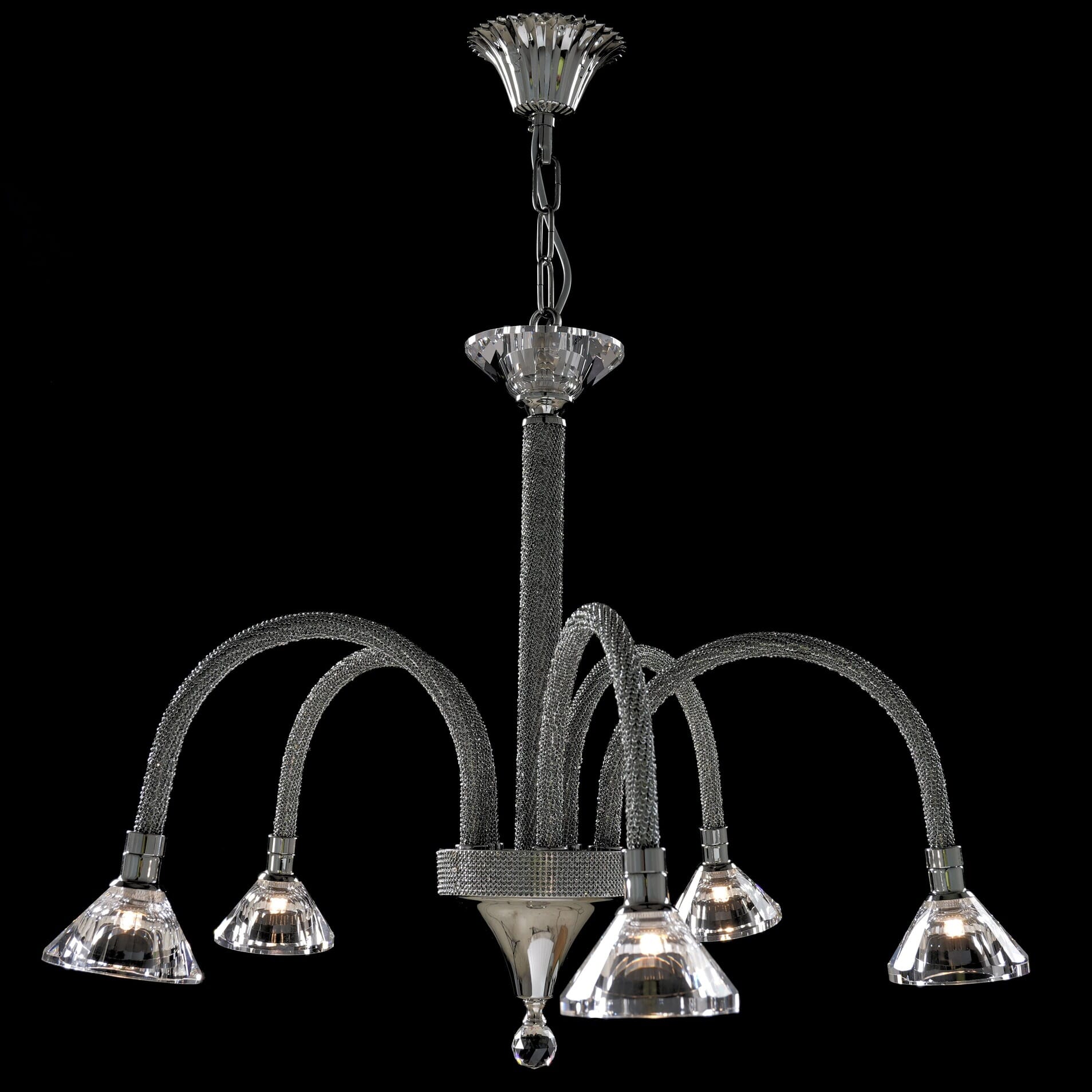 Asfour Chandelier Chrome Chatons Hallogen
