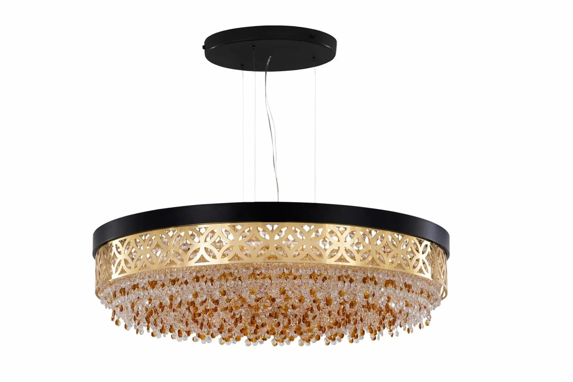 Ceiling Lamp Gold & Matte Gold Lacquer & Black - 12 Bulb